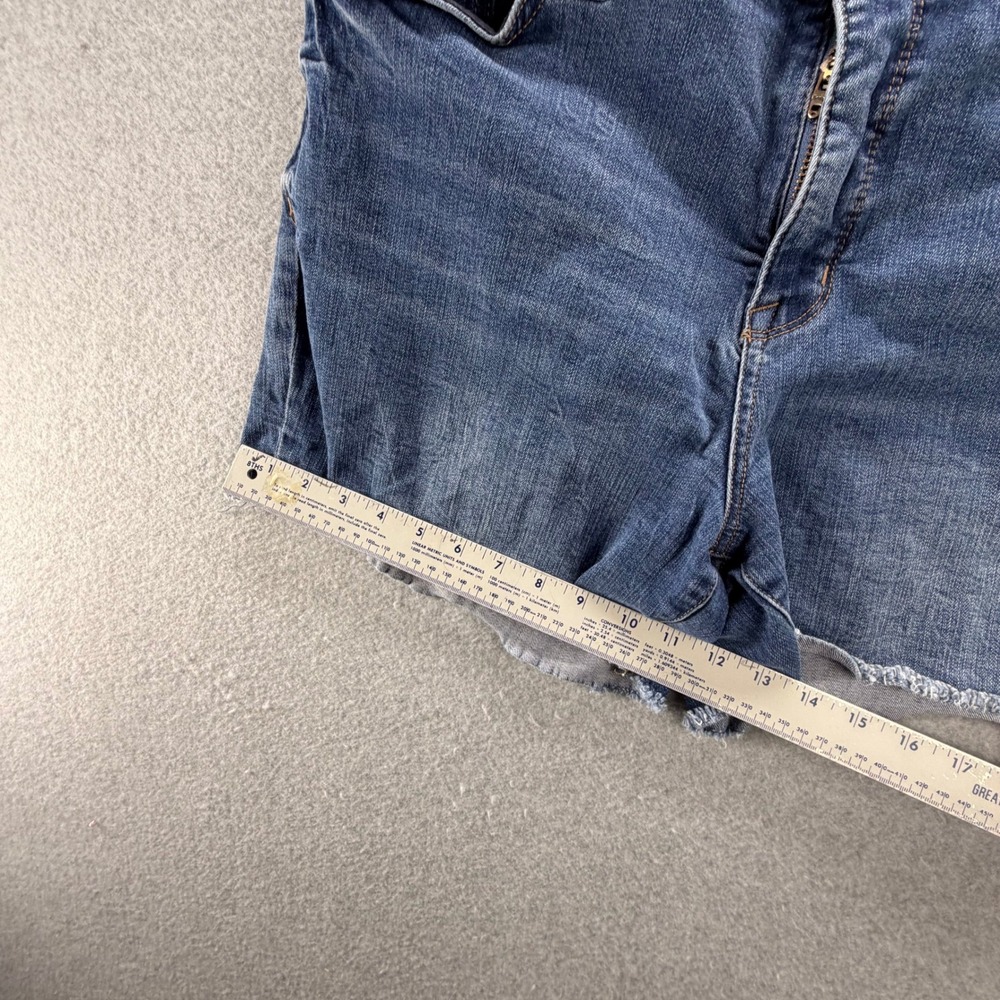 Seven7 Weekend Short Womens 16 Blue Denim Cutoff Raw Hem Stretch Jean Shorts - Picture 3 of 13